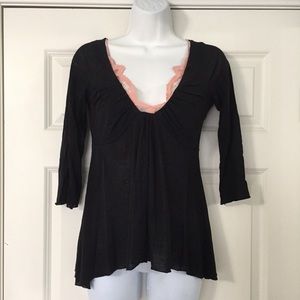 Club Monaco 3/4 Sleeve Swing Black Top size XS